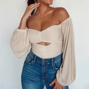 Gold cut out body suit